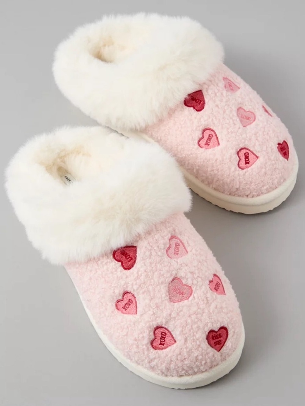 AE Candy Hearts Scuff Slippers